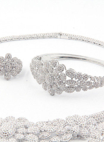 4-Piece Brass Zirconia Jewelry Set