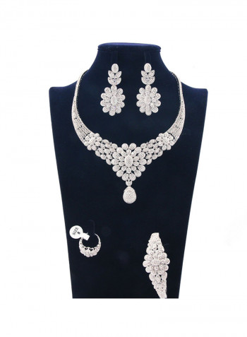 4-Piece Brass Zirconia Jewelry Set