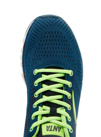 Lace-Up Running Shoes Dark Blue/Green/White