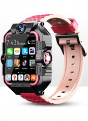 Kid's Waterproof 4G Phone Smartwatch Positioning Multifunction Pink