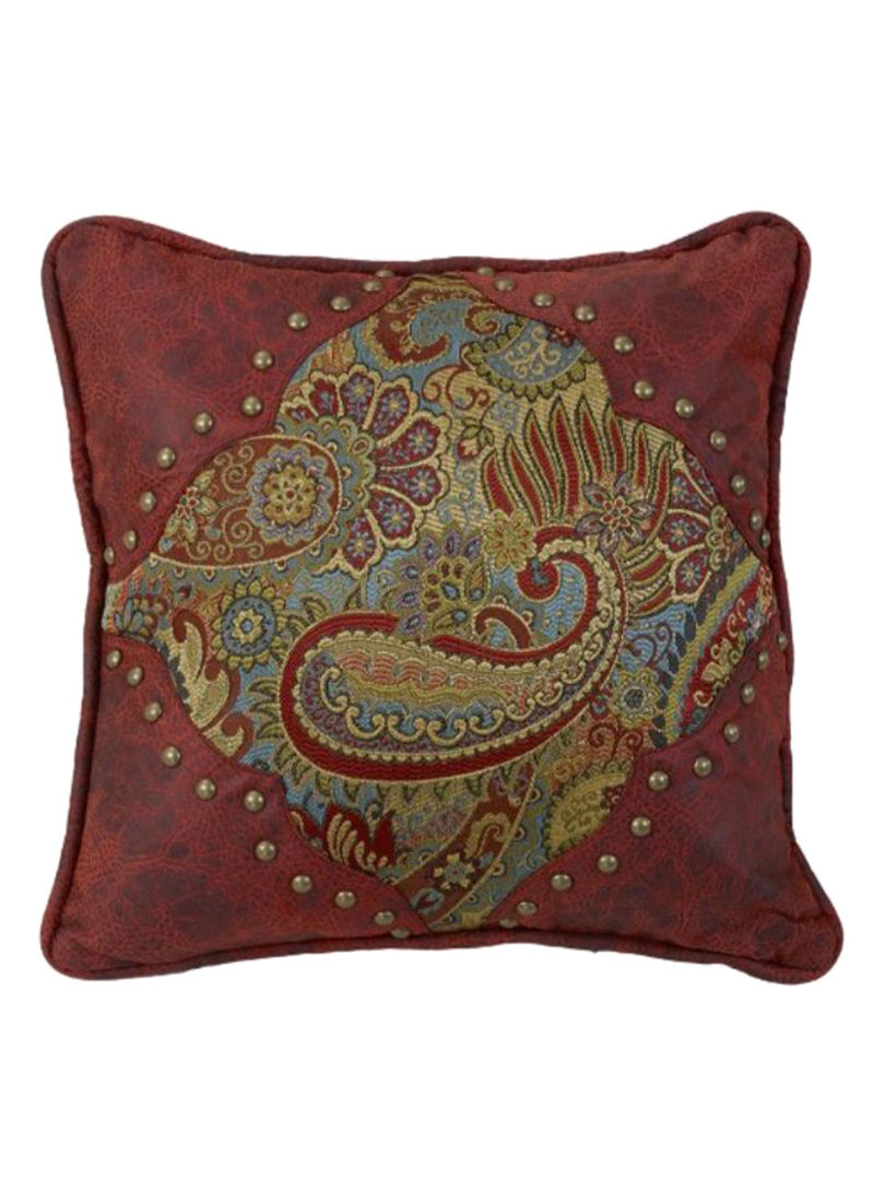 San Angelo Paisley Western Printed Pillow Multicolour 18 x 18inch