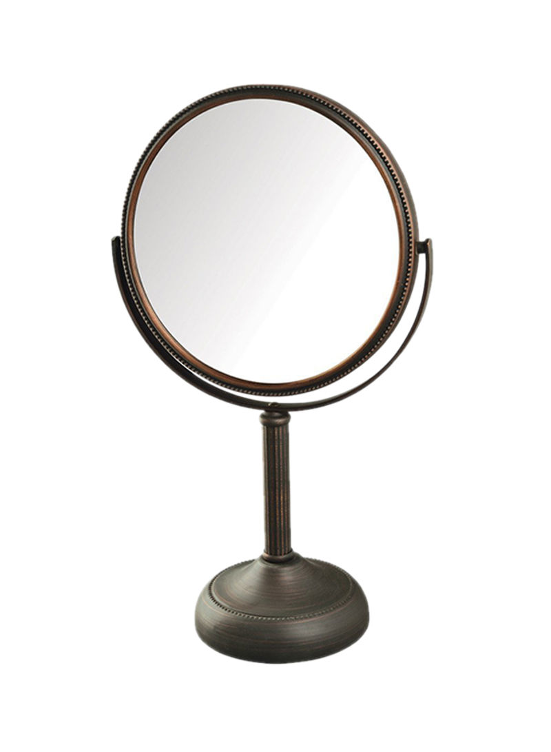 Magnified Table Top Mirror Brown 14.5inch