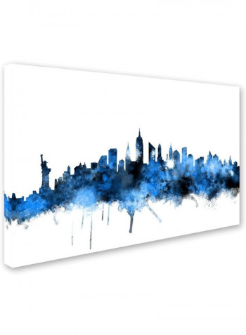 New York Skyline Ii Canvas Wall Art Blue/Black 16 x 24inch