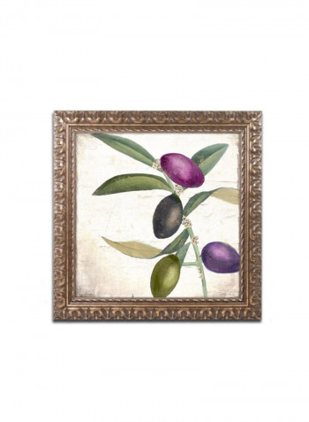 Olive Branch I Framed Wall Art multicolour 11 x 11inch