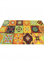 Vintage Style Non-Skid Living Room Floor Mat Multicolour 80(W)x120(L)centimeter