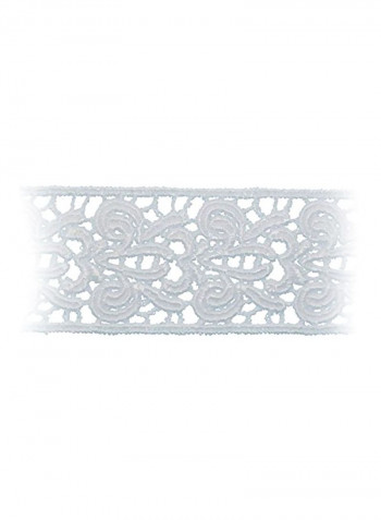 Fleur De Lis Venice Lace Trim White