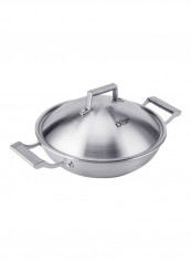 Compound Steel Non Stick Wok Cooking Pot Silver 48 x 13 x 34cm