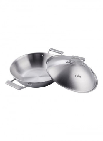 Compound Steel Non Stick Wok Cooking Pot Silver 48 x 13 x 34cm