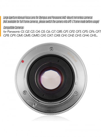 F1.8 Manual Focus Lens Large Aperture Silver/Black