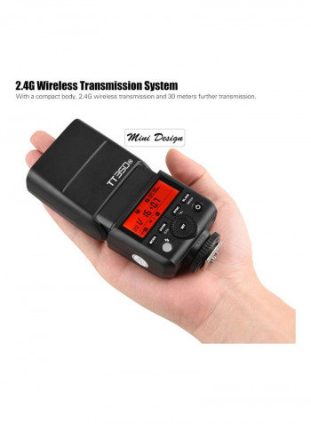 Thinklite TT350N Mini Wireless TTL Camera Flash Master And Slave Speedlite 16.5x6.5x8.7centimeter Black