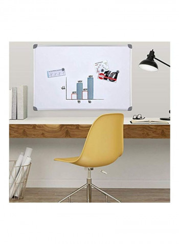 Magnetic Whiteboard White/Silver/Grey