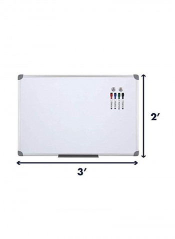 Magnetic Whiteboard White/Silver/Grey