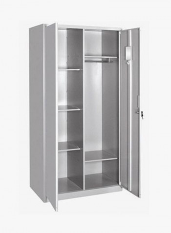 2-Door Steel Cabinet Grey 180x90x45centimeter