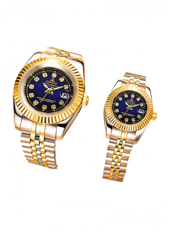 Casual Waterproof Quartz Analog Couple Watch NNSB03708305