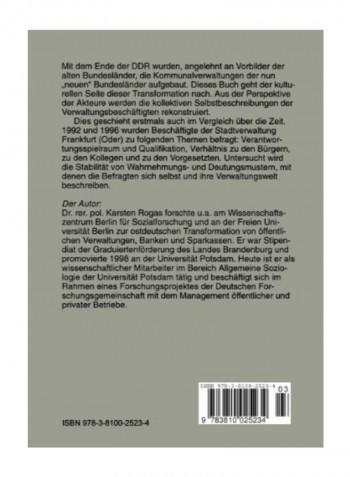 Ostdeutsche Verwaltungskultur Im Wandel Paperback