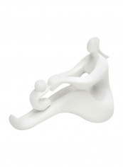 Decorative Mom And Child Sculpture White 40.5centimeter