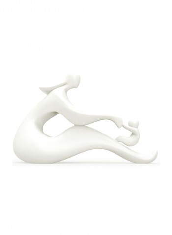 Decorative Mom And Child Sculpture White 40.5centimeter