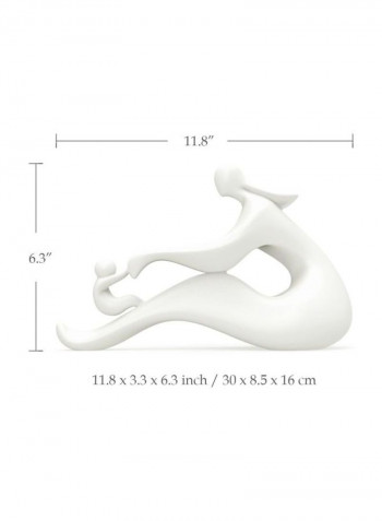 Decorative Mom And Child Sculpture White 40.5centimeter