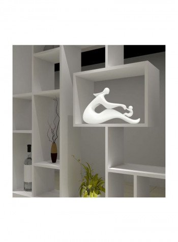 Decorative Mom And Child Sculpture White 40.5centimeter