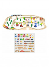 90-Piece Wooden Train Set
