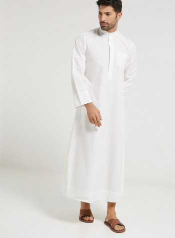 Kuwaiti Kandora Gold Edition White