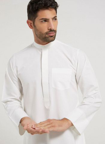 Kuwaiti Kandora Gold Edition White
