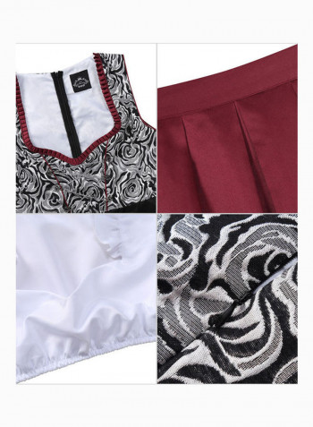 3-Piece German Traditional Oktoberfest Classic Dress Black