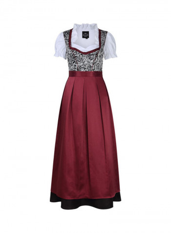3-Piece German Traditional Oktoberfest Classic Dress Black