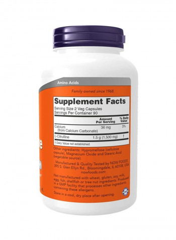 L-Citrulline Dietary Supplement - 180 Veg Capsules
