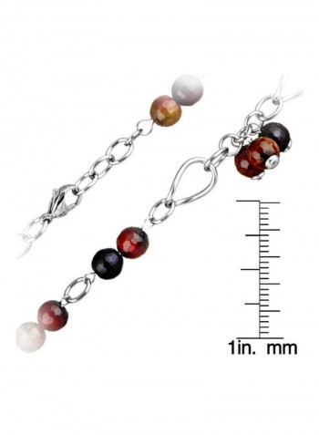 Stainless Steel Natural Agate Charm Necklace