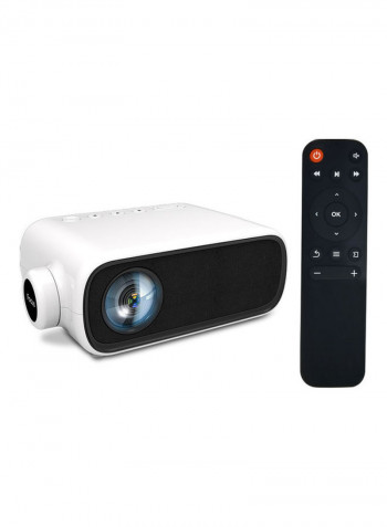 LED 1080P Home Projector With Remote YG280 White