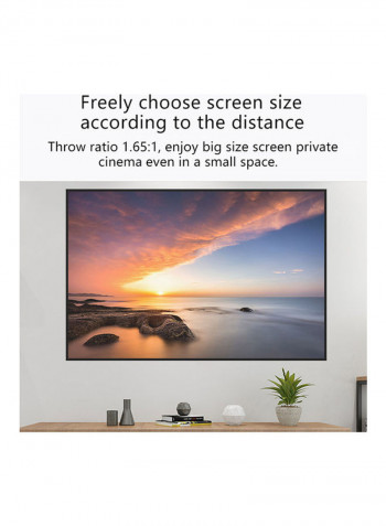 LED 1080P Home Projector With Remote YG280 White