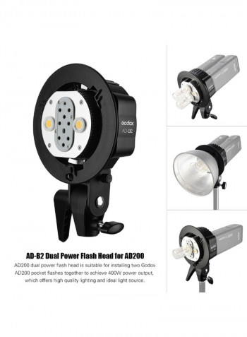 Witstro AD-B2 AD200 Dual Power Flash Tube Light Black