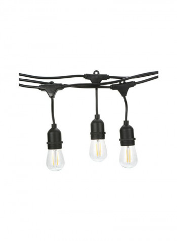 15-Piece LED Filament Lamp Socket Holder Black/Clear 48feet