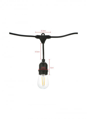 15-Piece LED Filament Lamp Socket Holder Black/Clear 48feet