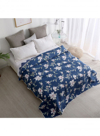 Floral Print Simple Bedspread Cotton Multicolour 150x200centimeter