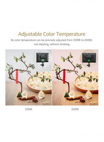 SL-150A Bi-Colour Soft Light Panel LCD Display with NP-F570 Battery and US Plug Battery Charger White