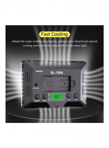 SL-150A Bi-Colour Soft Light Panel LCD Display with NP-F570 Battery and US Plug Battery Charger White