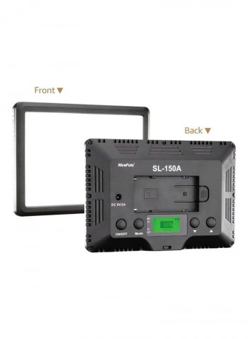 SL-150A Bi-Colour Soft Light Panel LCD Display with NP-F570 Battery and US Plug Battery Charger White