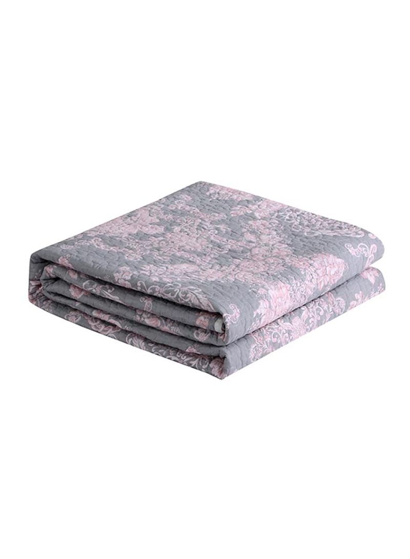 Washable Colorblock Blanket Cotton Grey 150x200centimeter