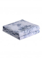 Floral Pattern Soft Blanket Cotton White 150x200centimeter