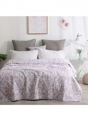 Floral Print Simple Bedspread Cotton Multicolour 150x200centimeter
