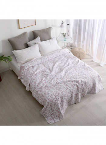 Floral Print Simple Bedspread Cotton Multicolour 150x200centimeter