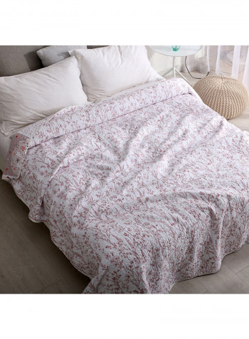Floral Print Simple Bedspread Cotton Multicolour 150x200centimeter