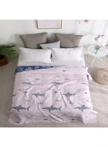 Soft Cartoon Pattern Warm Bed Blanket Cotton Multicolour 150x200centimeter