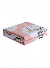 Soft Cartoon Pattern Warm Bed Blanket Cotton Multicolour 150x200centimeter