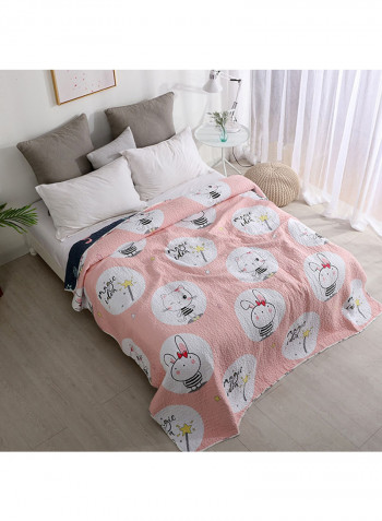 Soft Cartoon Pattern Warm Bed Blanket Cotton Multicolour 150x200centimeter