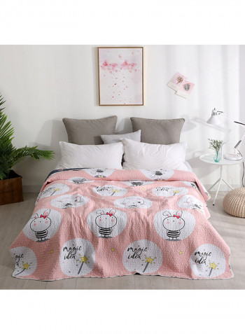 Soft Cartoon Pattern Warm Bed Blanket Cotton Multicolour 150x200centimeter