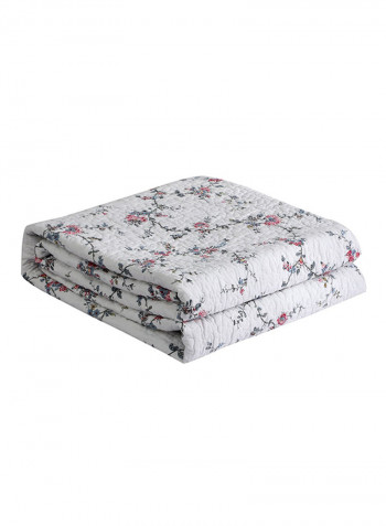 Soft Floral Pattern Bed Blanket Cotton Multicolour 150x200centimeter