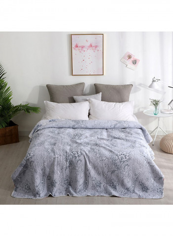 Soft Floral Pattern Bed Blanket Cotton Multicolour 150x200centimeter